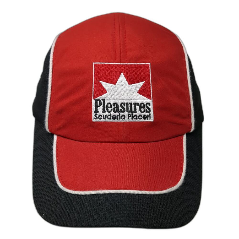 Pleasures Baseball Cap Red Black One Size Performance Team Racing Hat